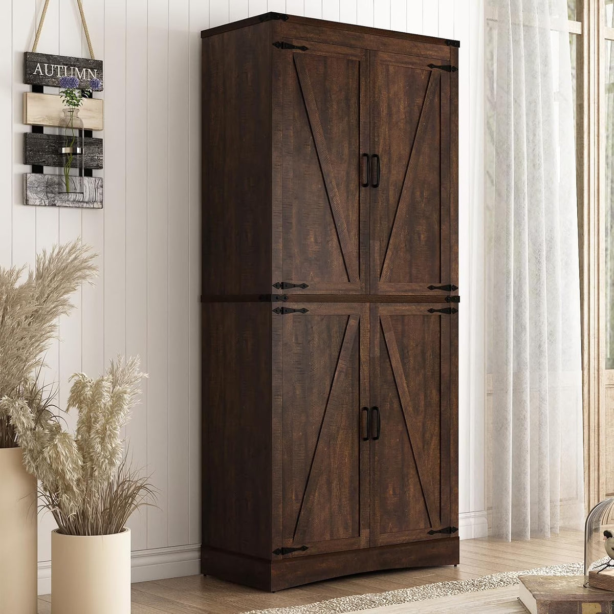71" Tall Farmhouse Kitchen Pantry Cabinet, 5 Layers Storage Cabinet with Adjustable Shelves - Product image 15