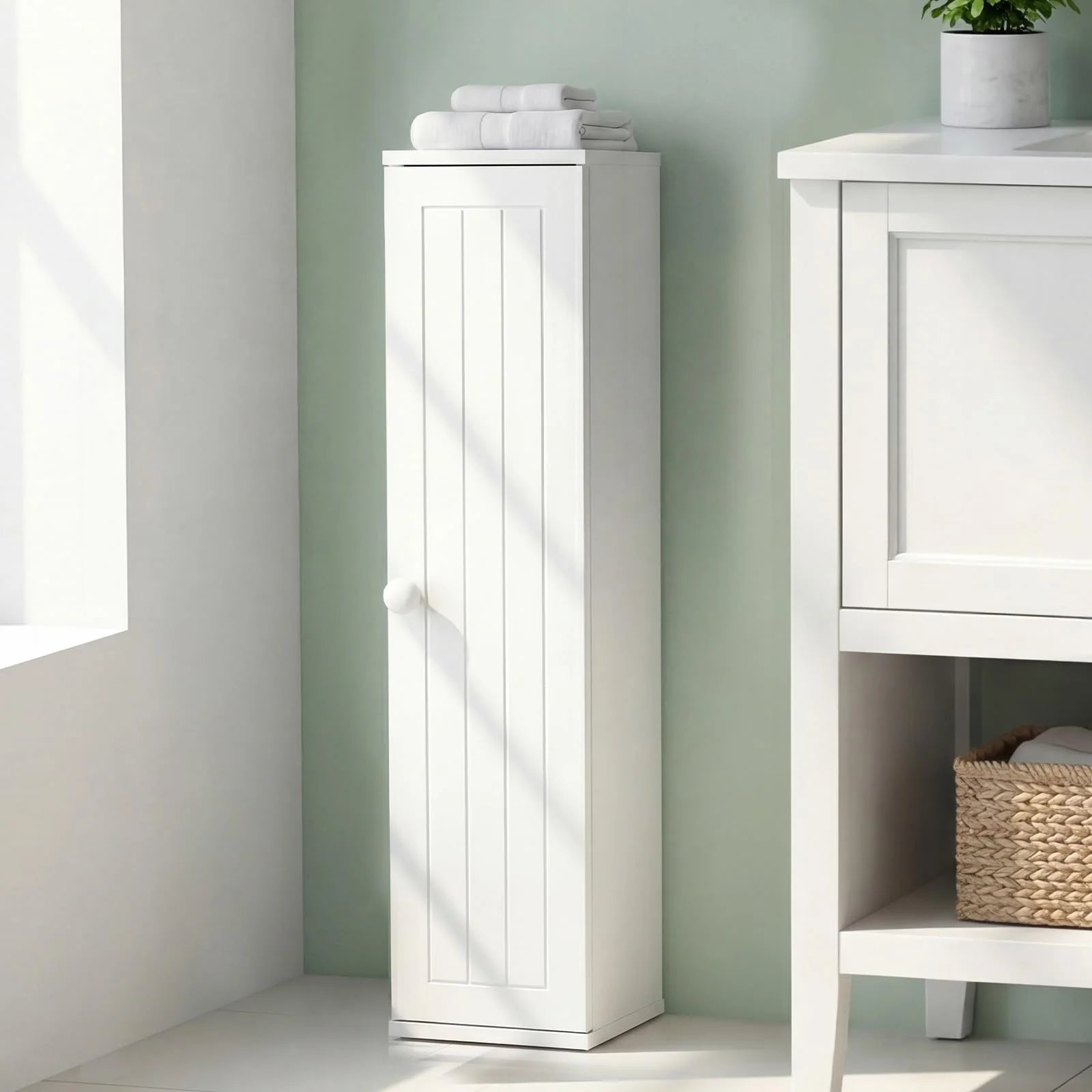 Tangkula Slim Bathroom Storage Cabinet with Door - Product image 2