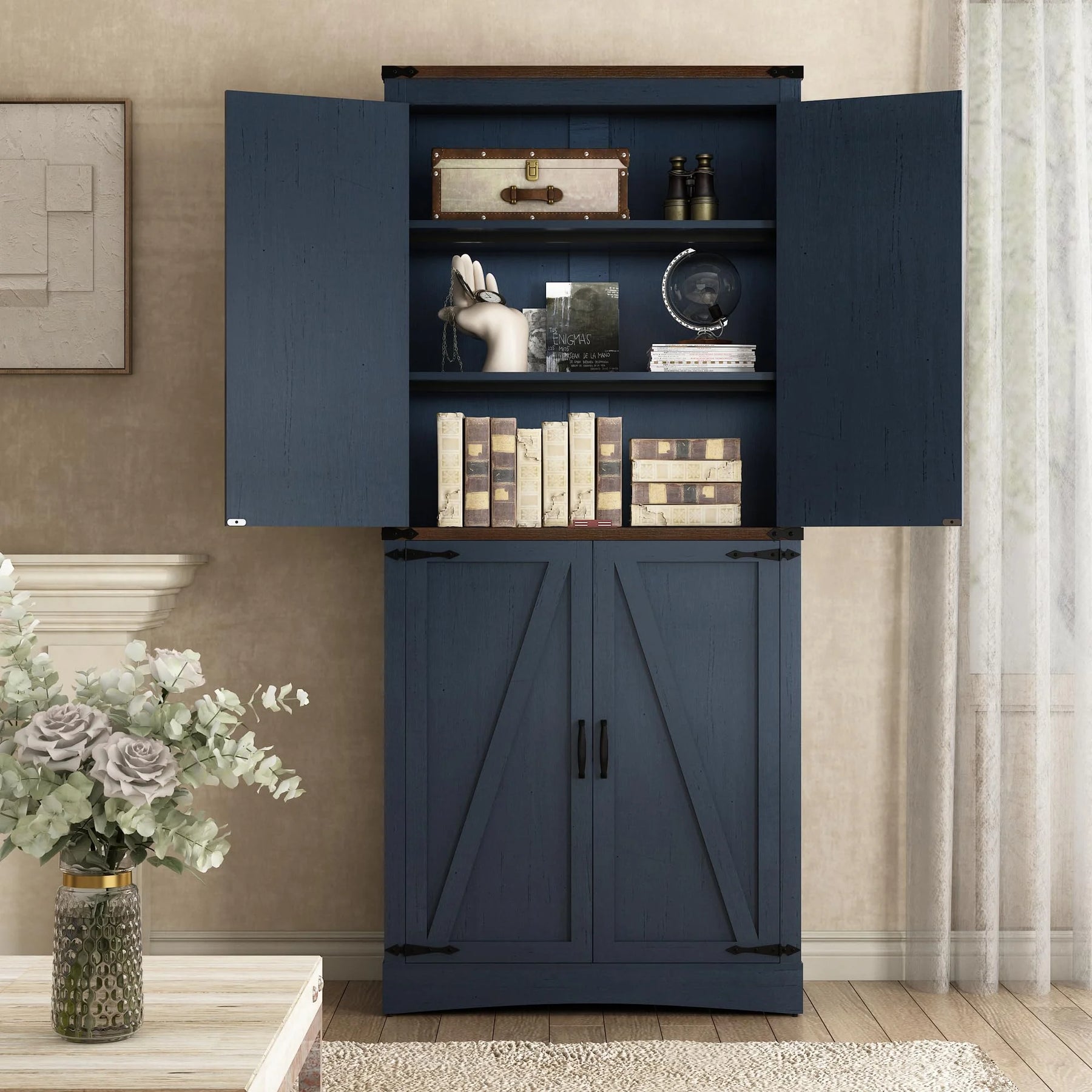 71" Tall Farmhouse Kitchen Pantry Cabinet, 5 Layers Storage Cabinet with Adjustable Shelves - Product image 29