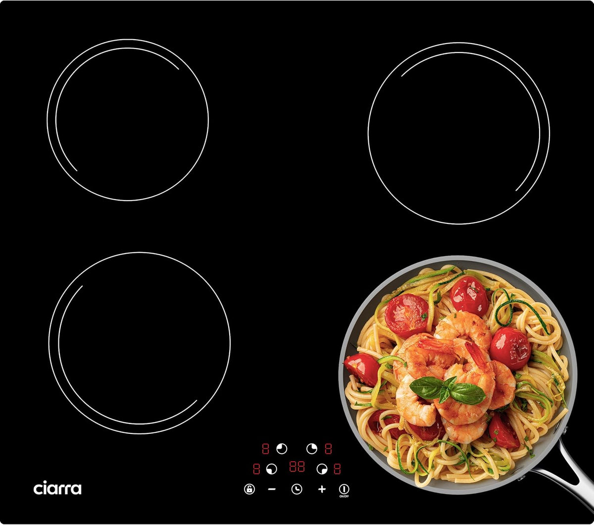 Ciarra Induction Hob - 4 Burners - 6000W - Built-in Hob - Touch Control - 9 Levels - CABBIH4-E