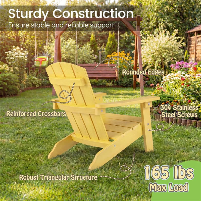 Kids Adirondack Chair, All-Weather HIPS Outdoor Chair with Ergonomic High Backrest & Armrests - Product image 71