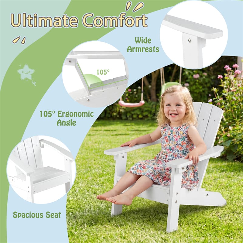 Kids Adirondack Chair, All-Weather HIPS Outdoor Chair with Ergonomic High Backrest & Armrests - Product image 28