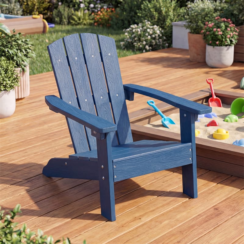 Kids Adirondack Chair, All-Weather HIPS Outdoor Chair with Ergonomic High Backrest & Armrests - Product image 1