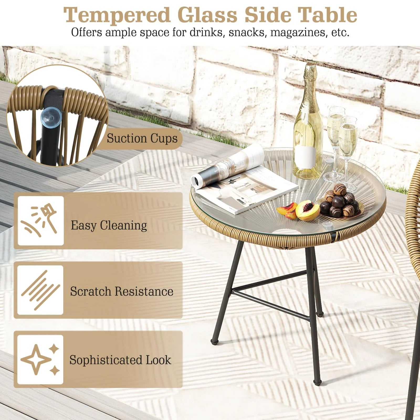 Tangkula 3 Piece Outdoor Patio Furniture Set - Product image 7