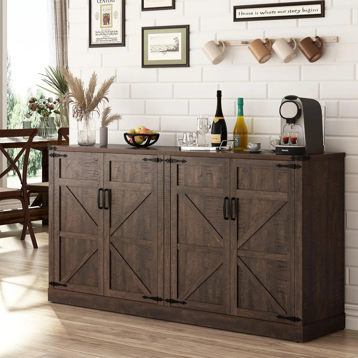 71" Tall Farmhouse Kitchen Pantry Cabinet, 5 Layers Storage Cabinet with Adjustable Shelves - Product image 27