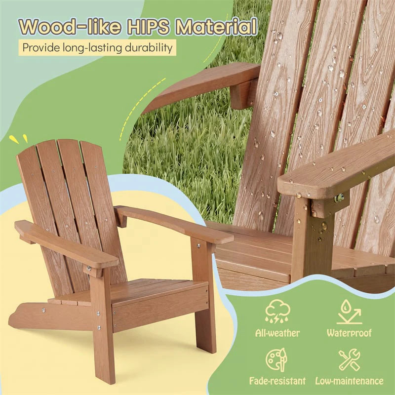 Kids Adirondack Chair, All-Weather HIPS Outdoor Chair with Ergonomic High Backrest & Armrests - Product image 59