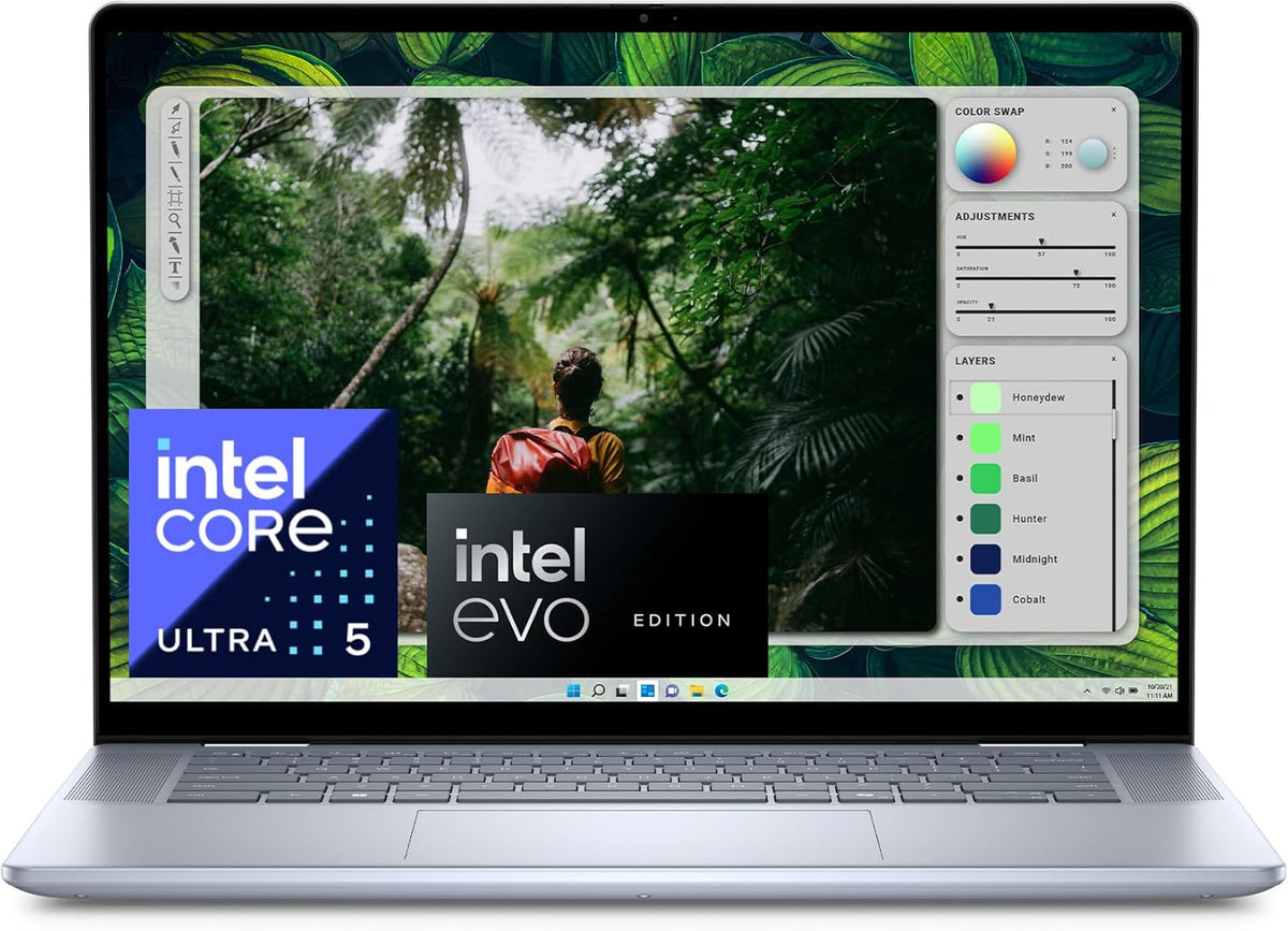 Dell Inspiron 16 2-in-1 Portable PC 16" FHD+ (1920 x 1200) Screen Intel Core Ultra 5 Series 1 Intel Graphics 16 GB RAM 512 GB SSD Windows 11 Home Backlit AZERTY Keyboard Blue