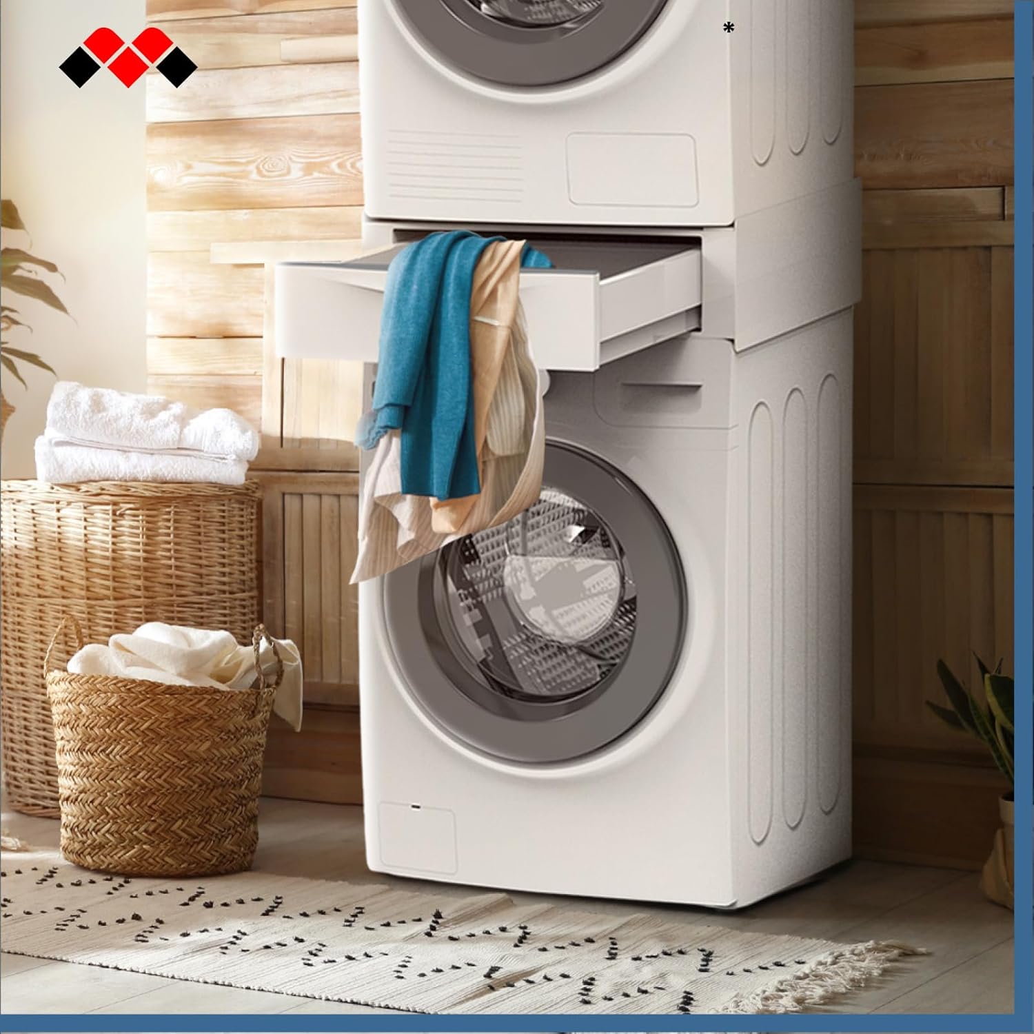 Meliconi - Universal stacking kit + Sliding drawer - TORRE EXTRA - for washing machines and dryers
