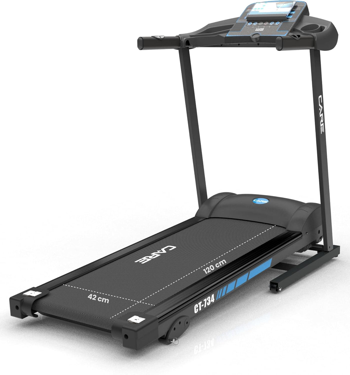 Care Fitness - Connected Treadmill - Foldable - Maximum speed 14 Km/h - Inclinable and Foldable Electric Treadmill - 12 training programs - 3 inclines