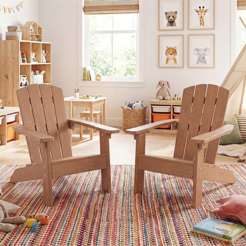 Kids Adirondack Chair, All-Weather HIPS Outdoor Chair with Ergonomic High Backrest & Armrests - Product image 64