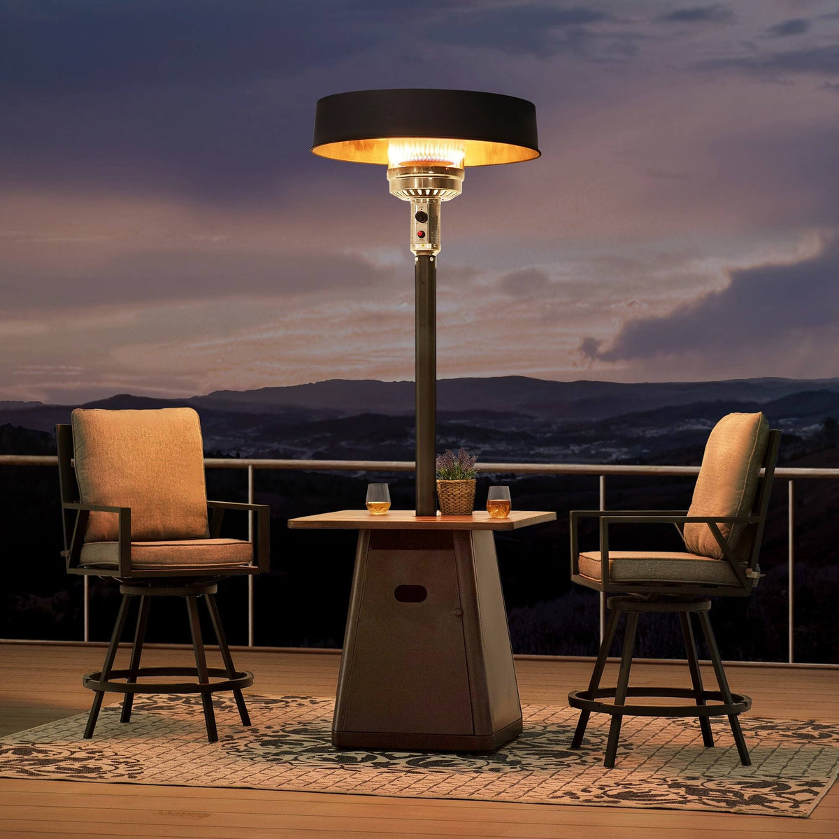 Sunjoy 40, 000 BTU Matte Black Steel Frame Outdoor Patio Propane GAS Heater - Product image 1