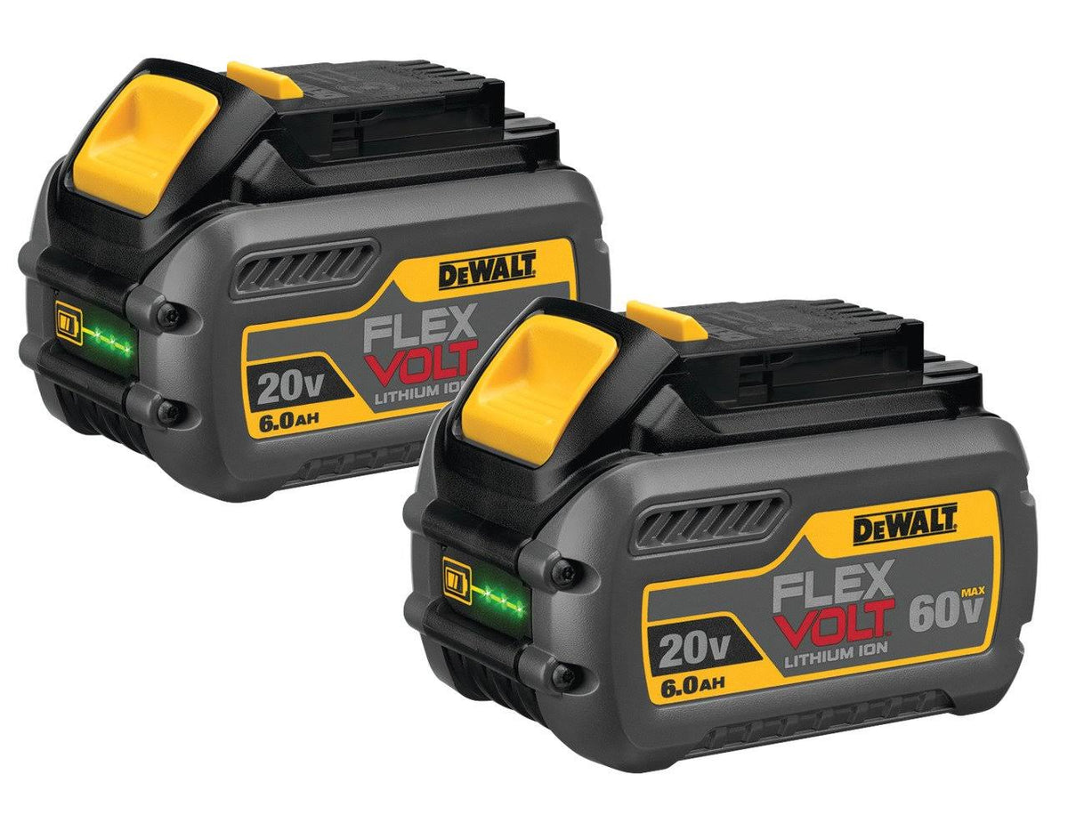 DeWalt 20v-60v Max FLEXVOLT DCB606-2 6 Ah Lithium-Ion Battery Combo Pack 2 PC - Product image 1