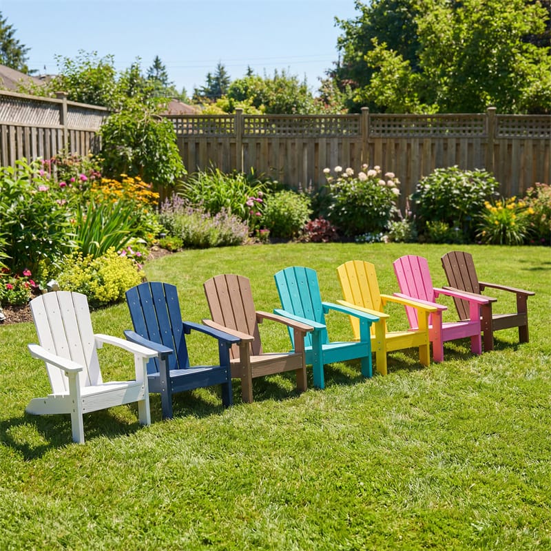Kids Adirondack Chair, All-Weather HIPS Outdoor Chair with Ergonomic High Backrest & Armrests - Product image 77