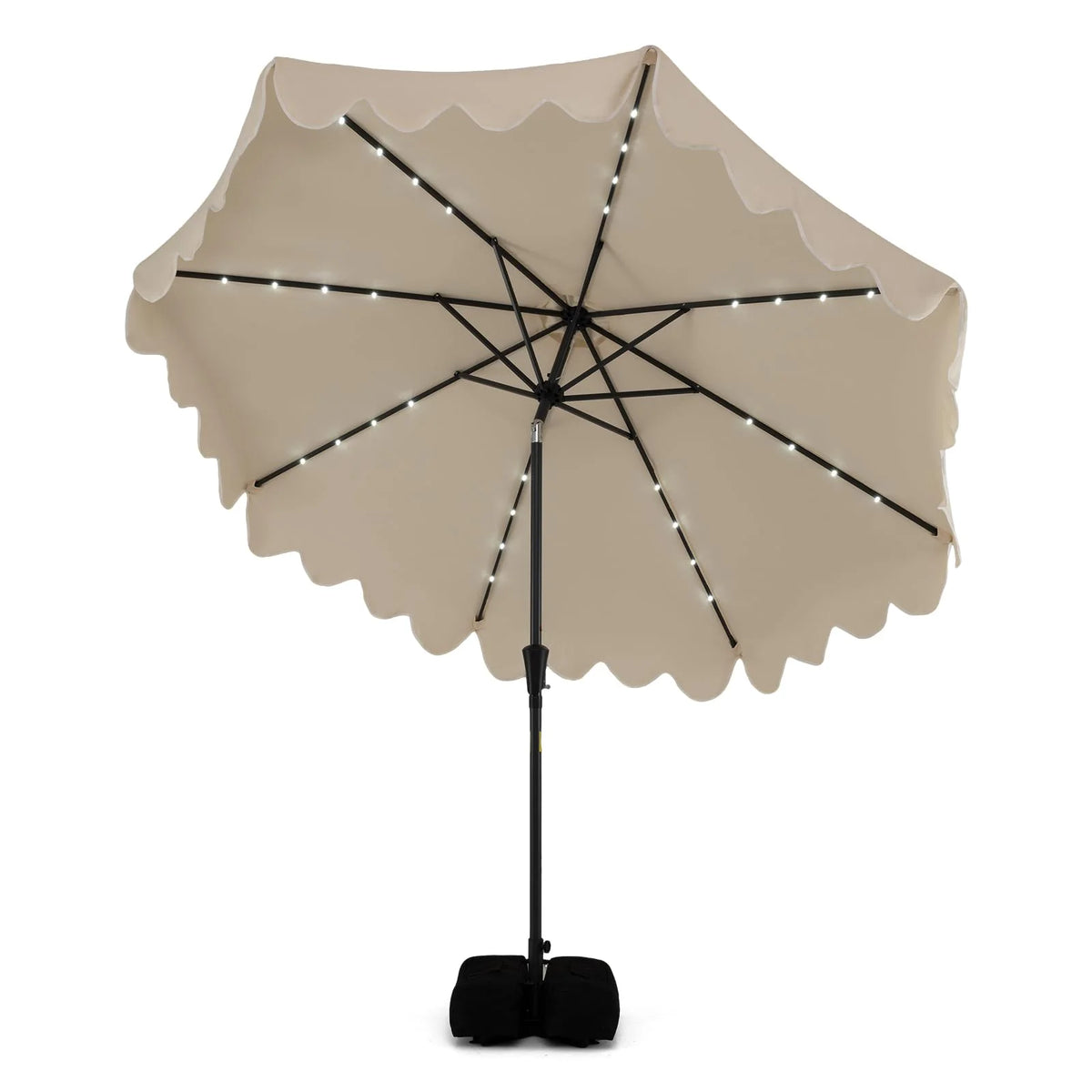 Tangkula 10 FT Outdoor Patio Umbrella with Solar LED Lights and Weighted Base-Beige - Product image 11