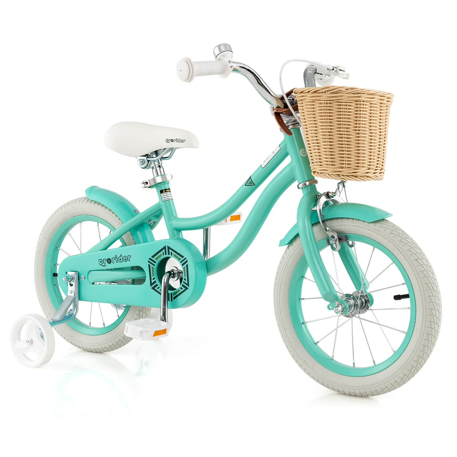 Prorider 16" Kid'S Bike with Training Wheels Adjustable Handlebar Seat Handbrake Pink - Product image 3