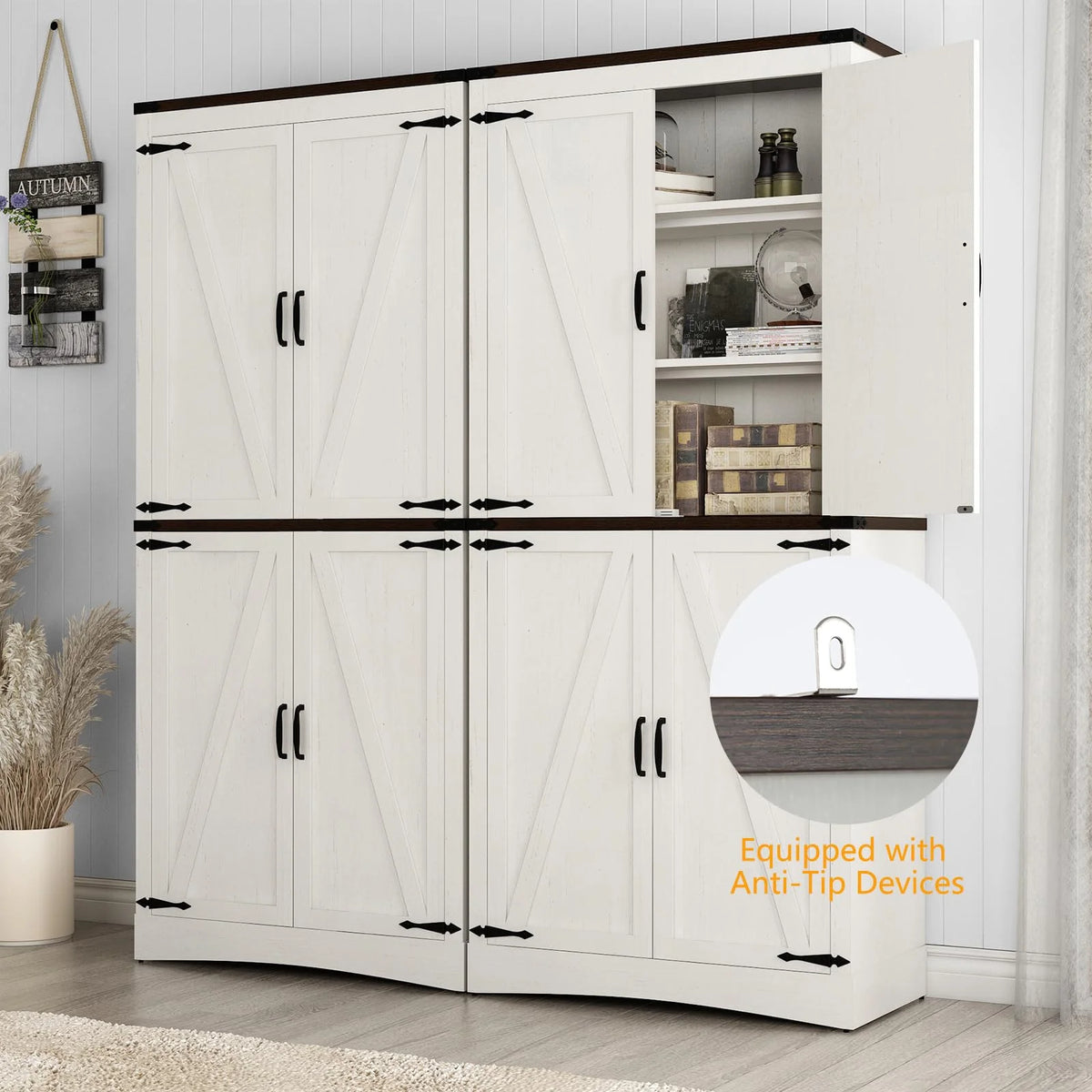 71" Tall Farmhouse Kitchen Pantry Cabinet, 5 Layers Storage Cabinet with Adjustable Shelves - Product image 4