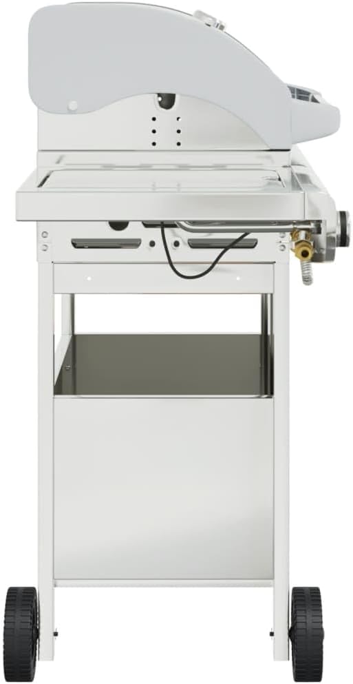 Furniture Select-Gas Grill with 4 Burners in Stainless Steel, Silver