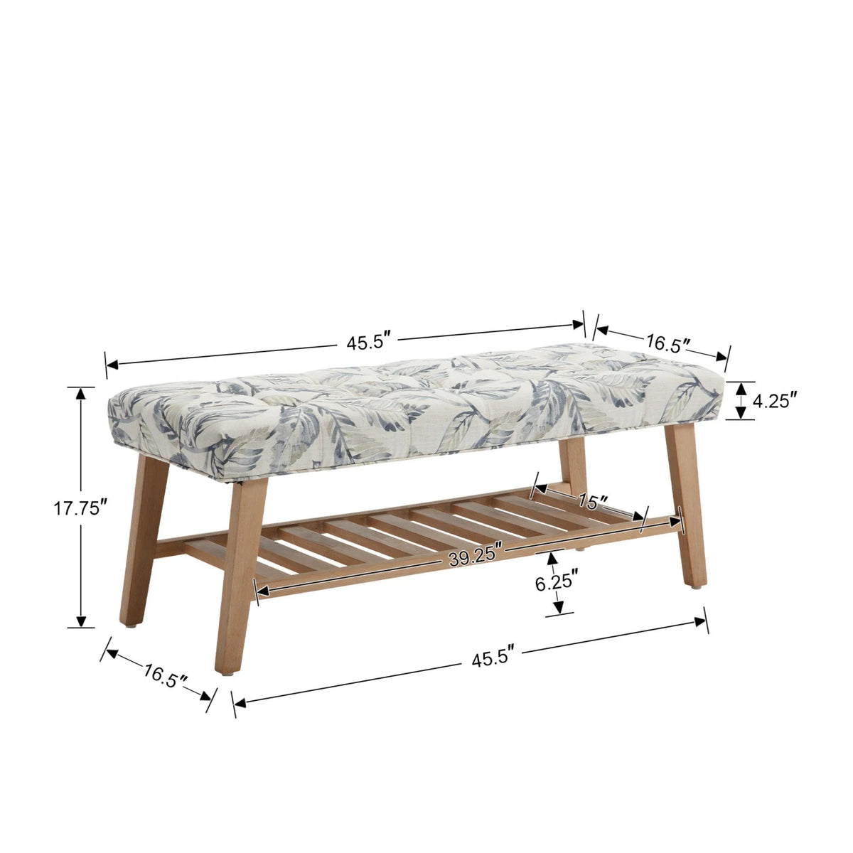 Dayalane Upholstered Storage Bench with Shoe Rack, Linen Fabric Entryway Bench for Living Room - Product image 17