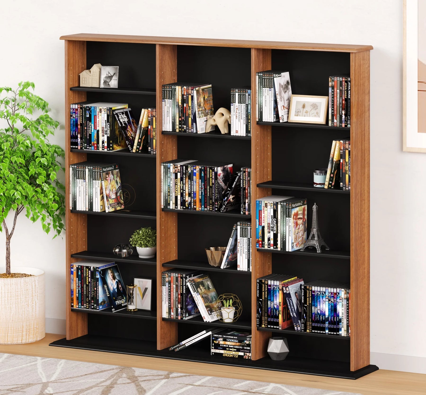 Prepac 51" Triple CD DVD Wall Media Storage Rack in Black - Product image 32