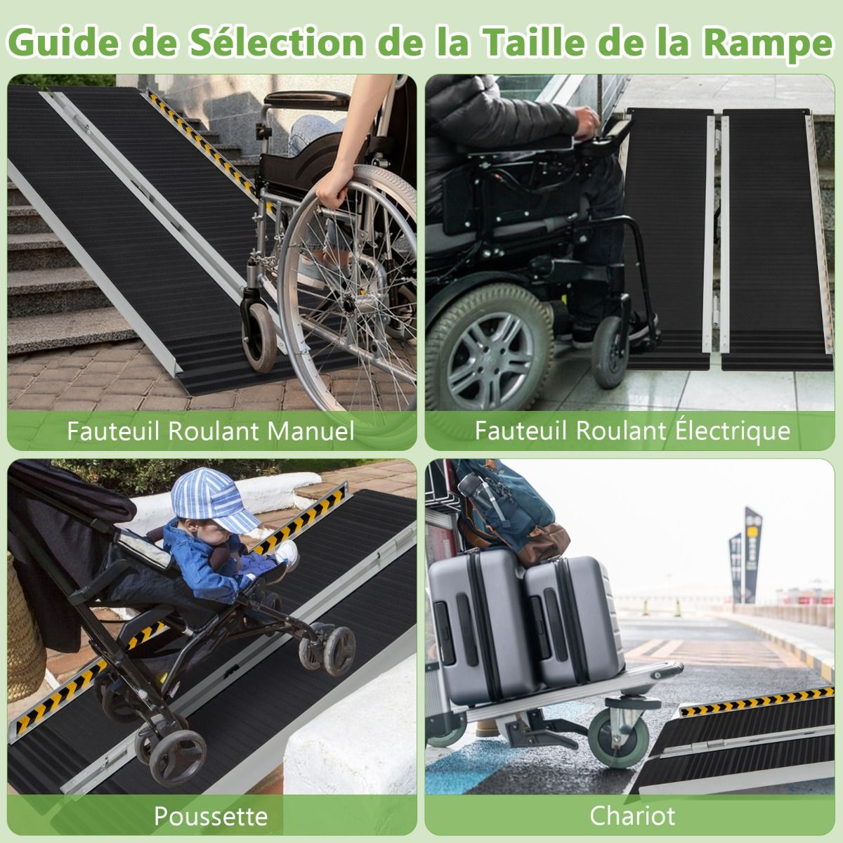 Aluminum Access Ramp with Transition Plate for Home 122L -