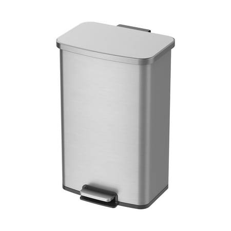 Better Homes & Gardens 13.2 Gallon Rectangular Stainless Steel Trash Can, Kitchen Step Trash Can - Product image 1