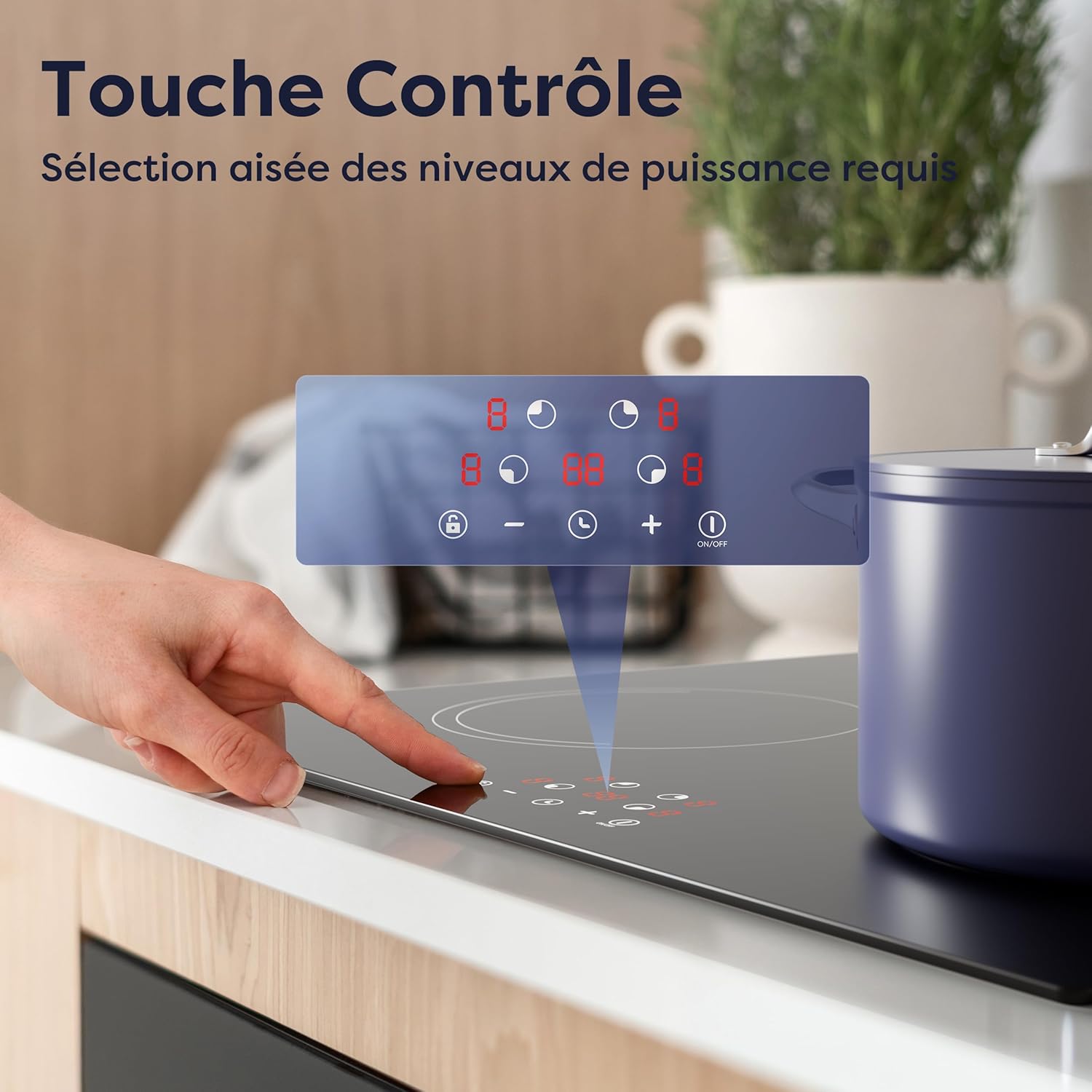 Ciarra Induction Hob - 4 Burners - 6000W - Built-in Hob - Touch Control - 9 Levels - CABBIH4-E