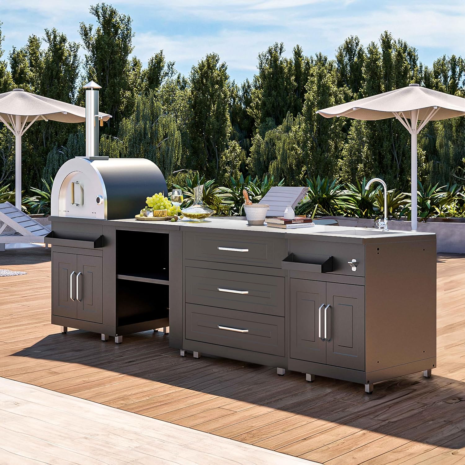 Oviala 4-element outdoor kitchen with pizza oven