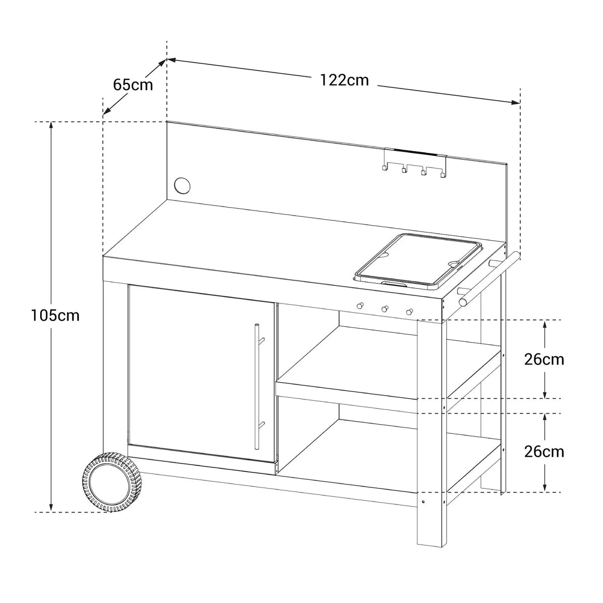 Trolley for NOVA XL Cook'in Garden plancha