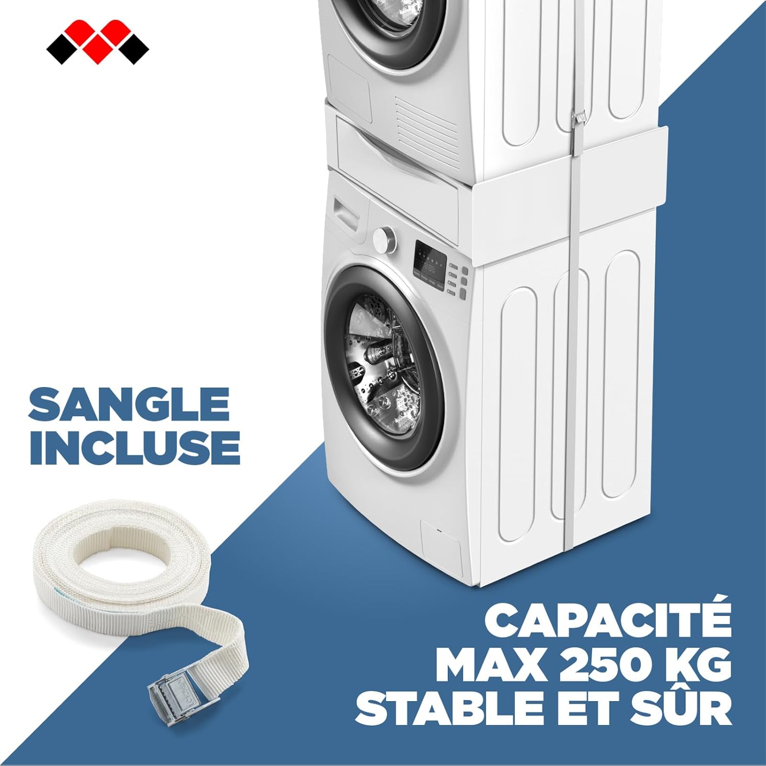 Meliconi - Universal stacking kit + Sliding drawer - TORRE EXTRA - for washing machines and dryers