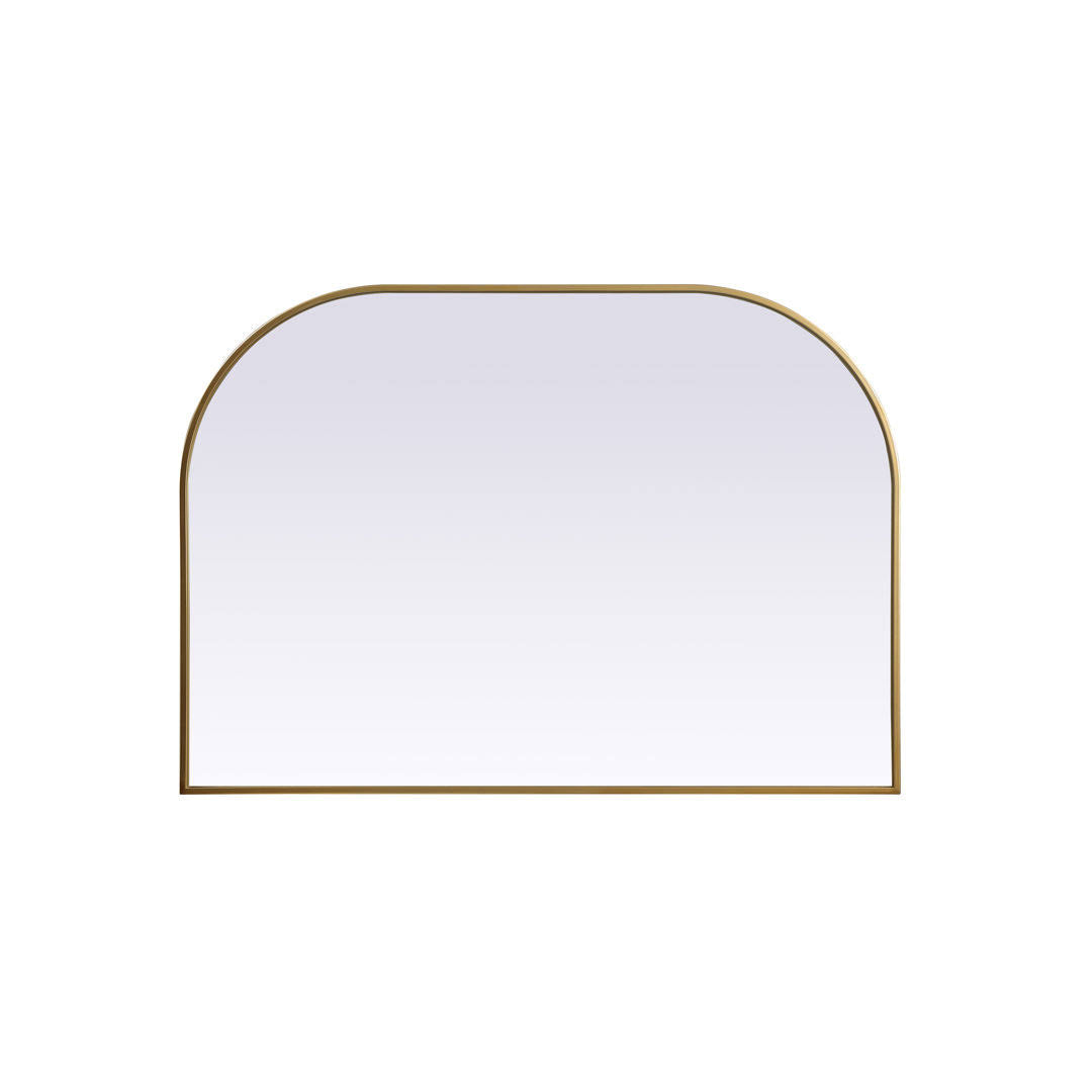 Savina Wide Arch Metal Wall Mirror Finish: Brass, Size: 34" x 36" - Product image 1