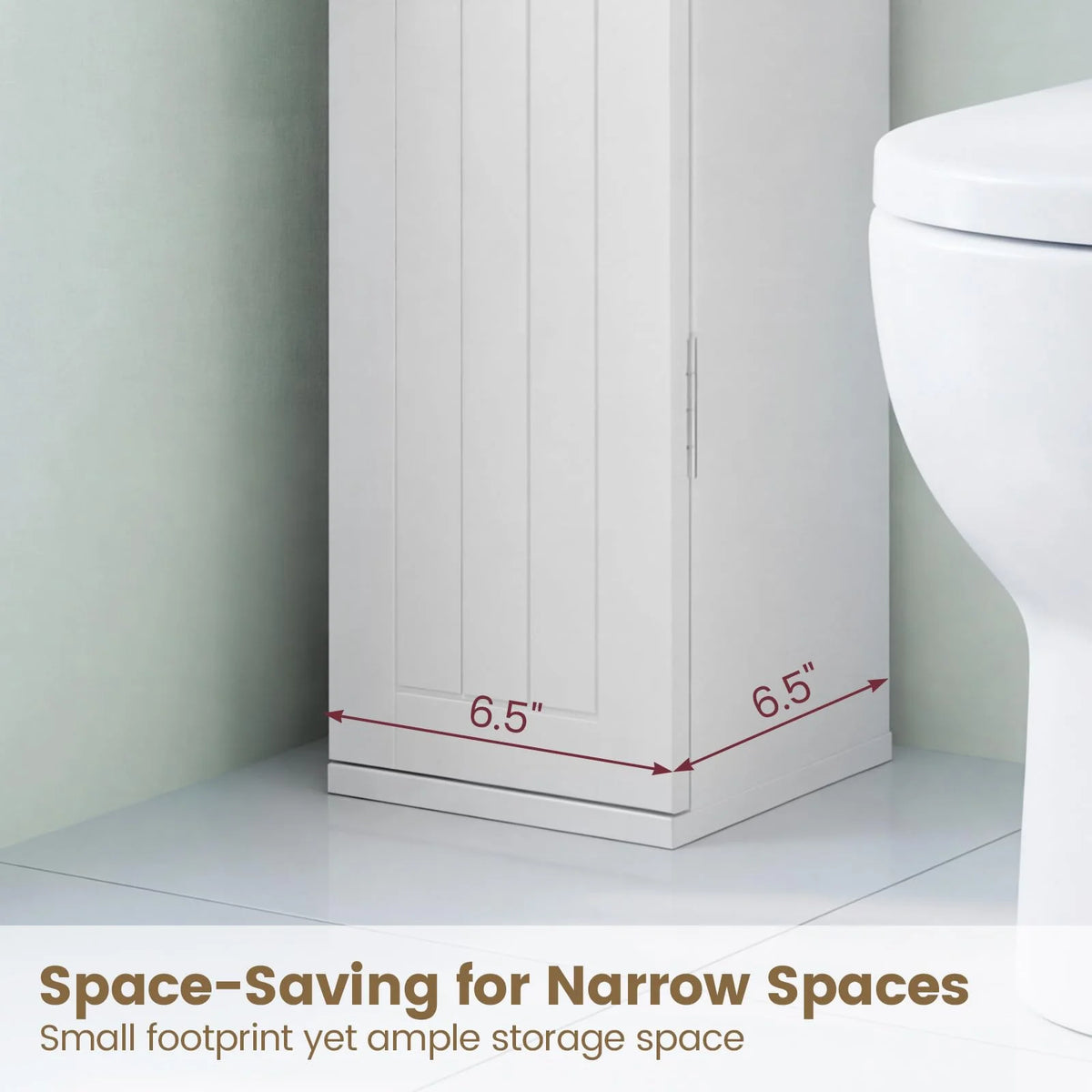 Tangkula Slim Bathroom Storage Cabinet with Door - Product image 9