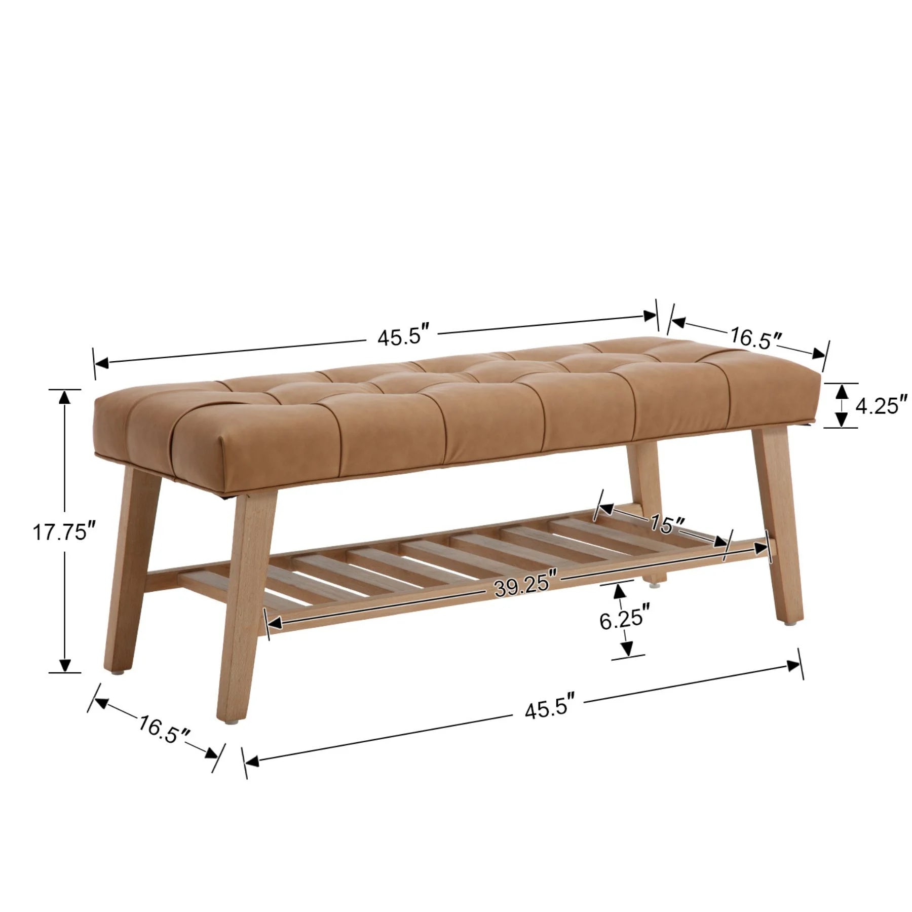 Dayalane Upholstered Storage Bench with Shoe Rack, Linen Fabric Entryway Bench for Living Room - Product image 27