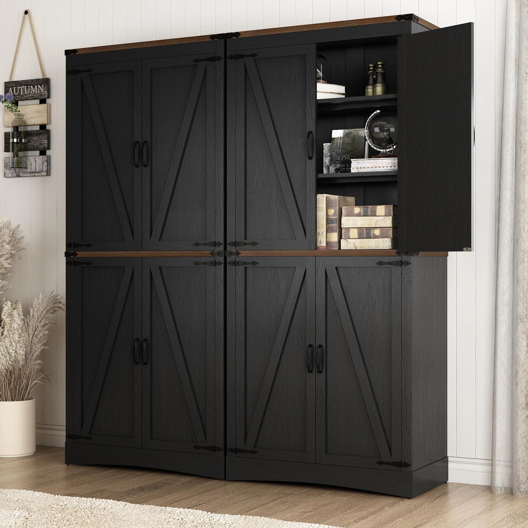 71" Tall Farmhouse Kitchen Pantry Cabinet, 5 Layers Storage Cabinet with Adjustable Shelves - Product image 48