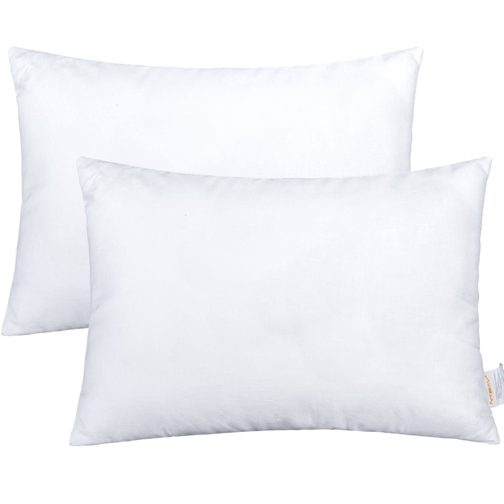 NTBAY 2 Pack Cotton Down Alternative Soft and Breathable Toddler Pillows Easy Care Travel Small Pillows for Sleeping Ideal for Daycare Crib Cot 13" x