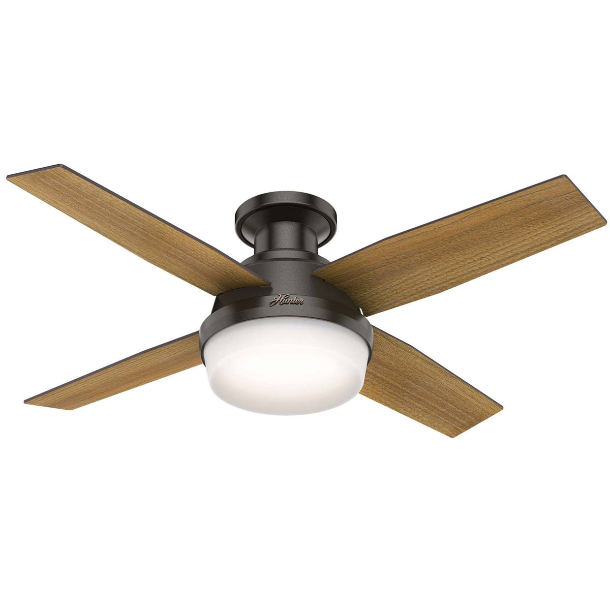 Hunter 44" Dempsey Low Profile Ceiling Fan with Light - Noble Bronze - 59445 - Product image 1
