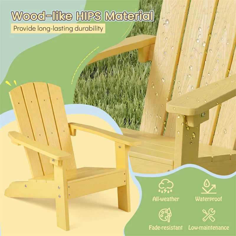 Kids Adirondack Chair, All-Weather HIPS Outdoor Chair with Ergonomic High Backrest & Armrests - Product image 70