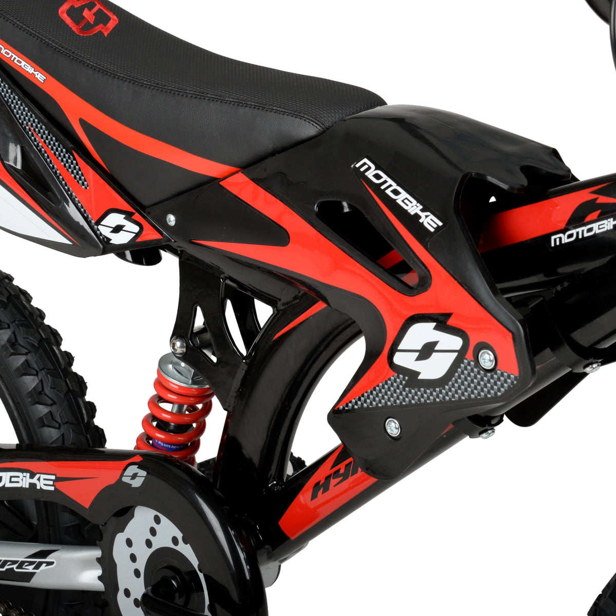 Hyper Bicycles 16" Kids Motobike with Mag Wheels, Including Training Wheels, Black/Red - Product image 9