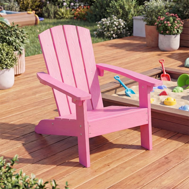 Kids Adirondack Chair, All-Weather HIPS Outdoor Chair with Ergonomic High Backrest & Armrests - Product image 45