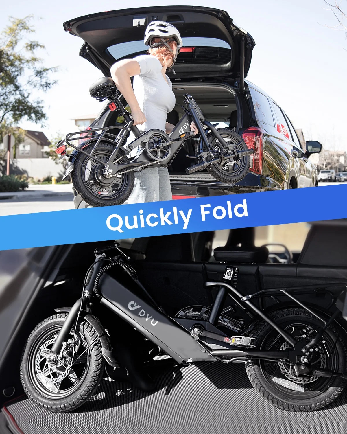 DYU 14" Folding Electric Bike for Adults Teens, 500W Peak Motor 36V/7.8AH Battery, Commuter City Ebike - Product image 8