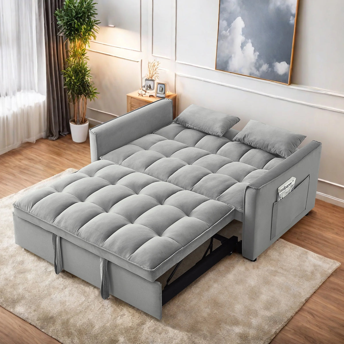 Convertible Sofa Bed, 3 - in - 1 Sleeper Sofa with Pull Out Bed, Sleeper Futon Couch Loveseat with - Product image 11