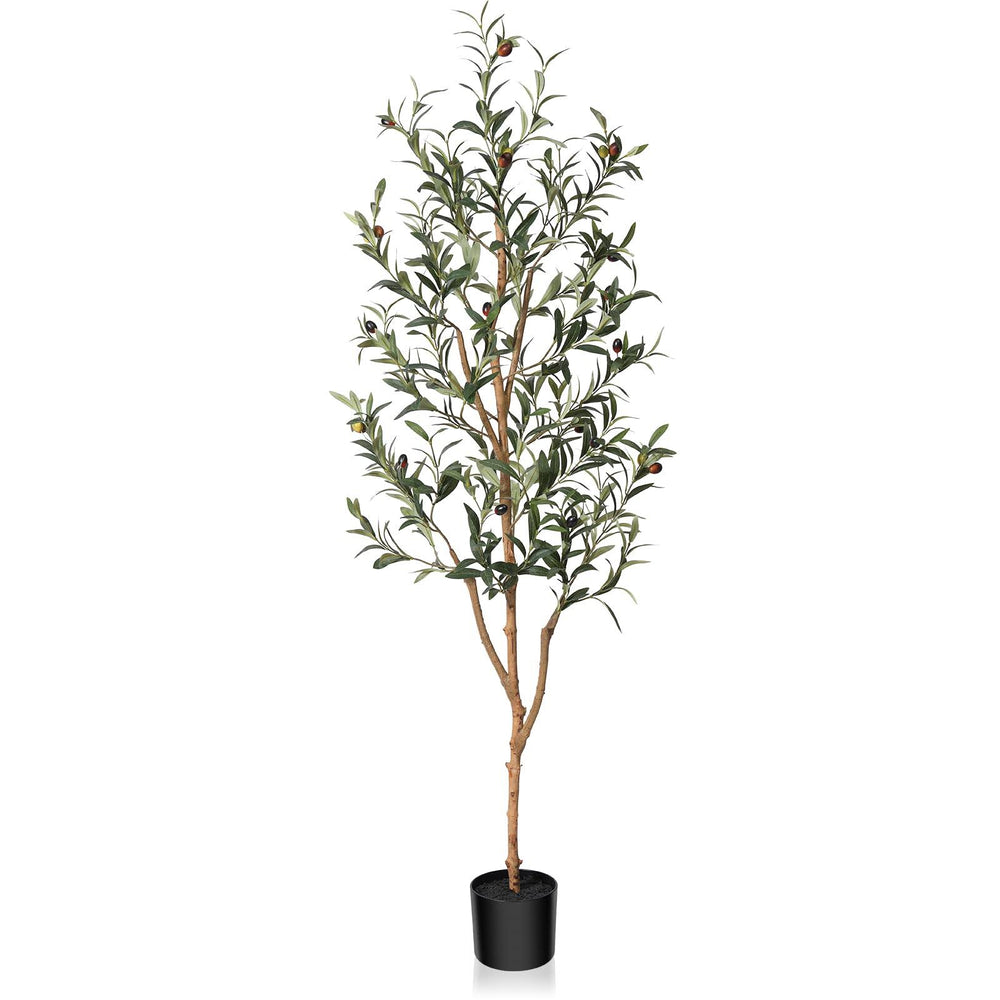 Kazeila Artificial Olive Tree 5ft Tall Faux Silk Plant for Home Office Decor Indoor Fake Potted Tree with Natural Wood Trunk and Lifelike