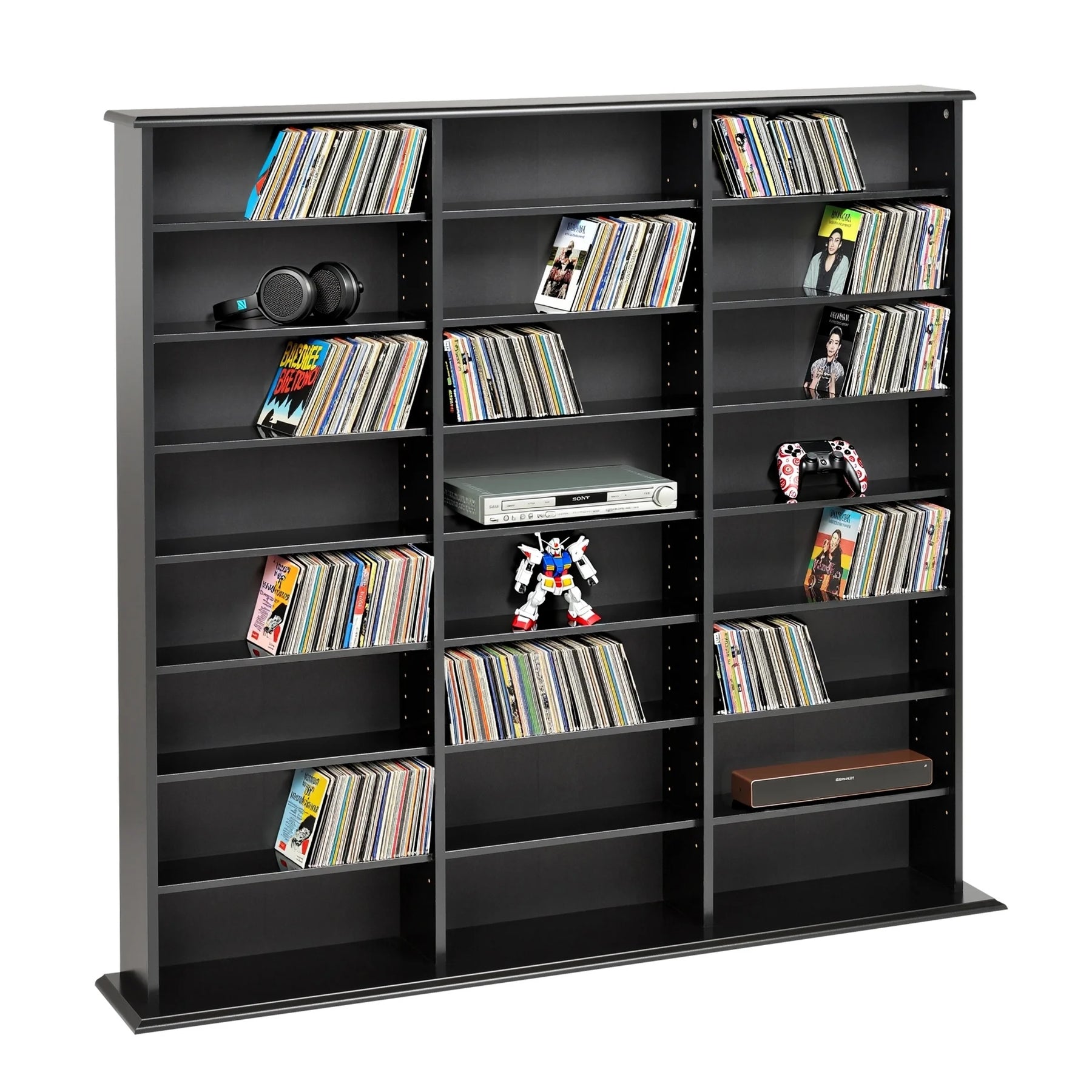Prepac 51" Triple CD DVD Wall Media Storage Rack in Black - Product image 2