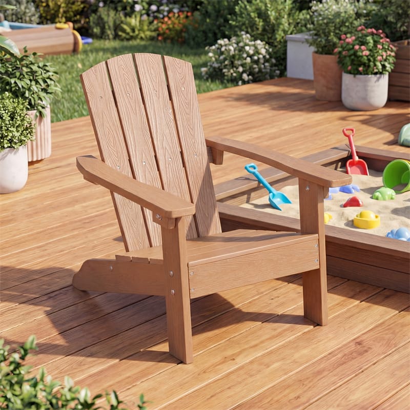 Kids Adirondack Chair, All-Weather HIPS Outdoor Chair with Ergonomic High Backrest & Armrests - Product image 56