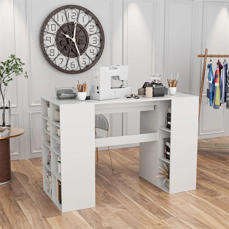 53" Counter Height Sewing Craft Table with 14 Storage Cubes, Large Drawer, Cabinet & Adjustable Shelf - Product image 3