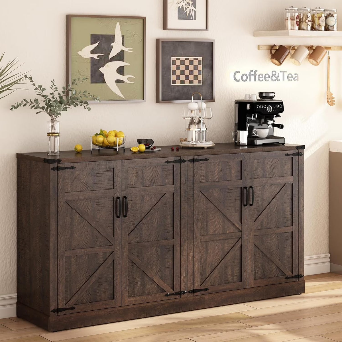 71" Tall Farmhouse Kitchen Pantry Cabinet, 5 Layers Storage Cabinet with Adjustable Shelves - Product image 3