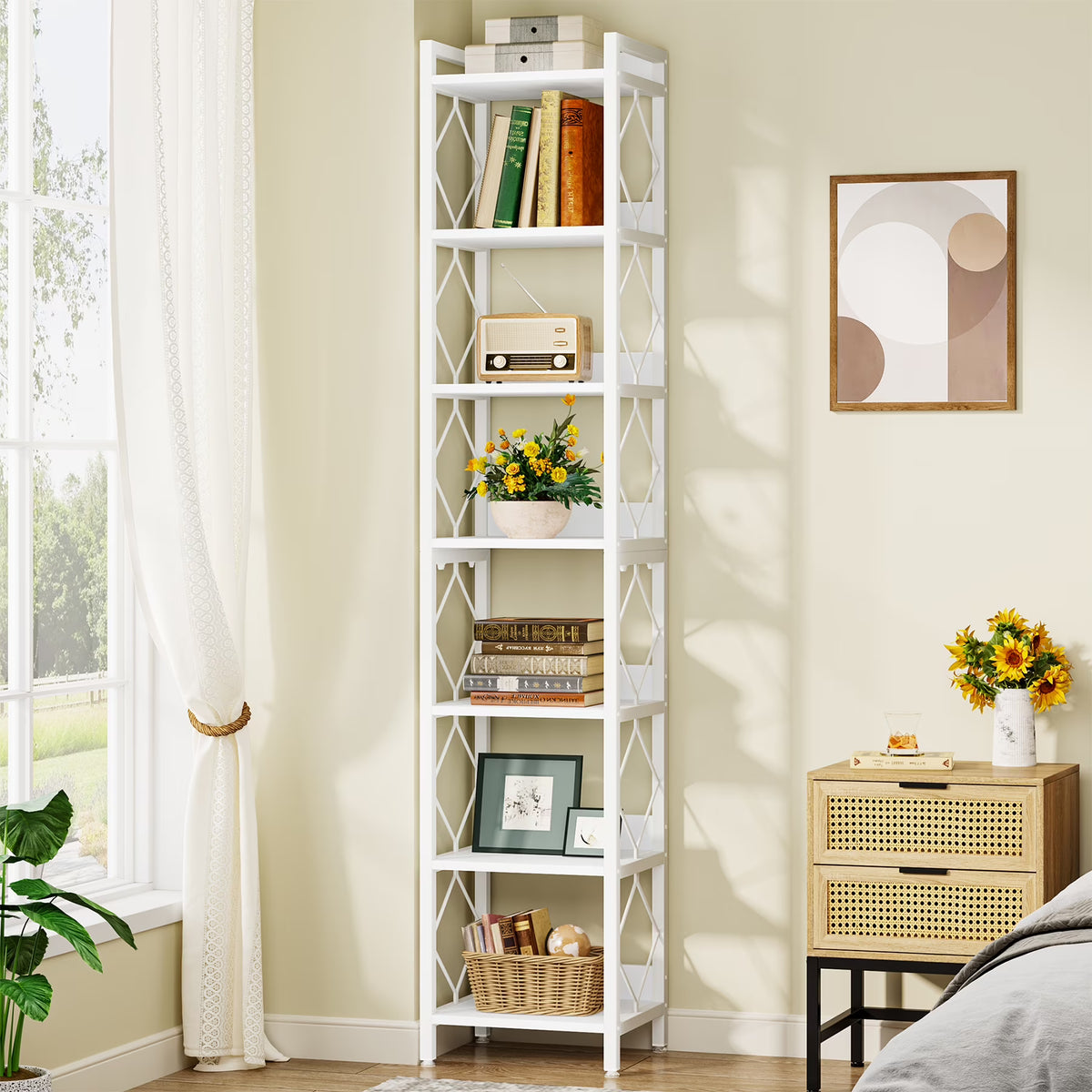Tribesigns 78.7 in Tall Narrow Bookshelf, Freestanding 7 - Tier Bookcase - Product image 3